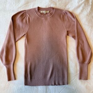 LOFT Mauve Ribbed Knit Top